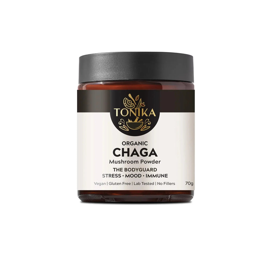 Chaga Mushroom Powder Glass Jar - THE BODYGUARD Tonika