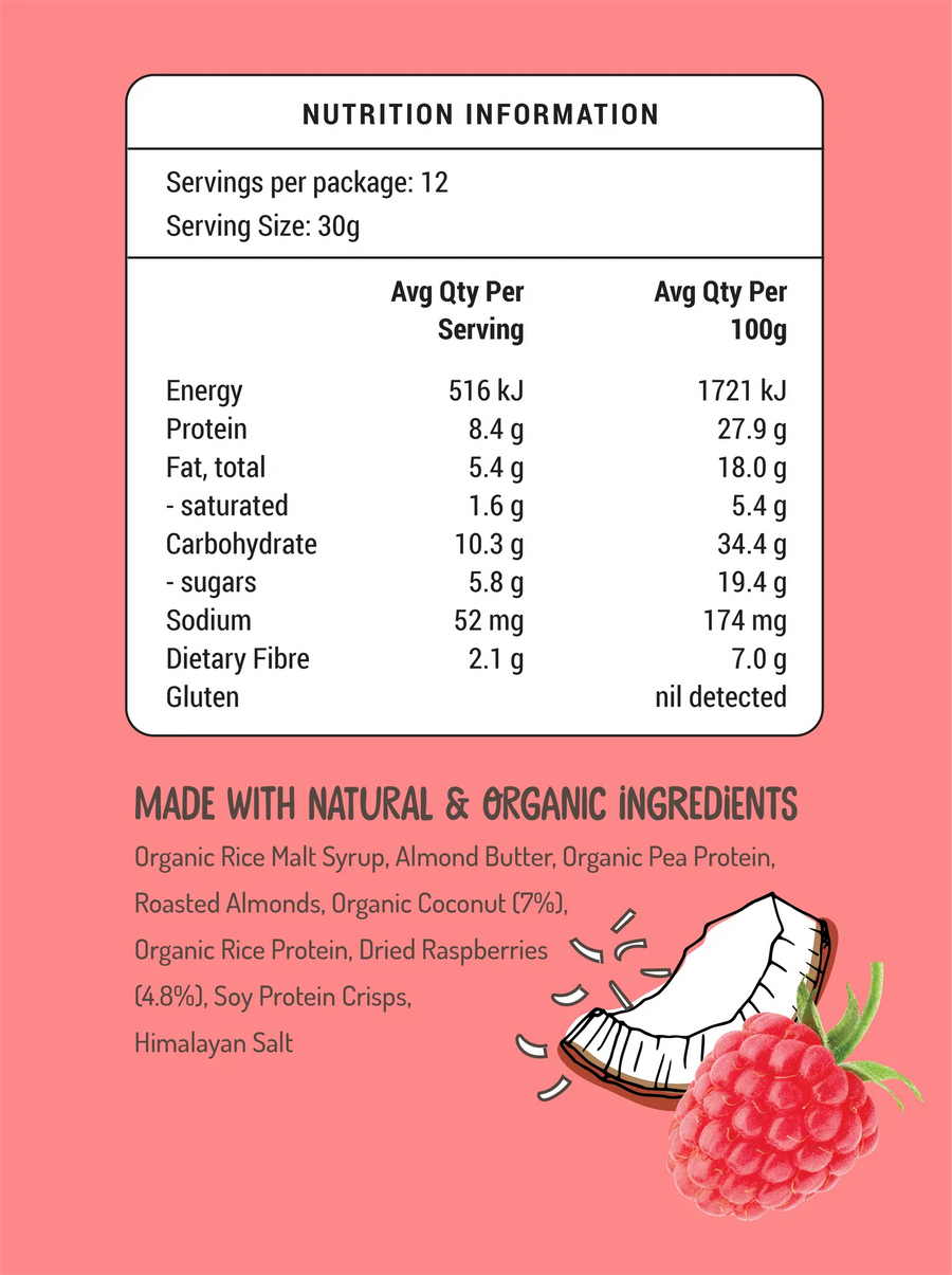 Low FODMAP Raspberry Coconut 30g